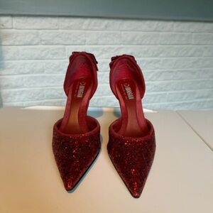 Morgan & Co. Red Glitter Heels